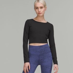 Lululemon Wunder Train cropped long sleeve shirt - black - never worn!